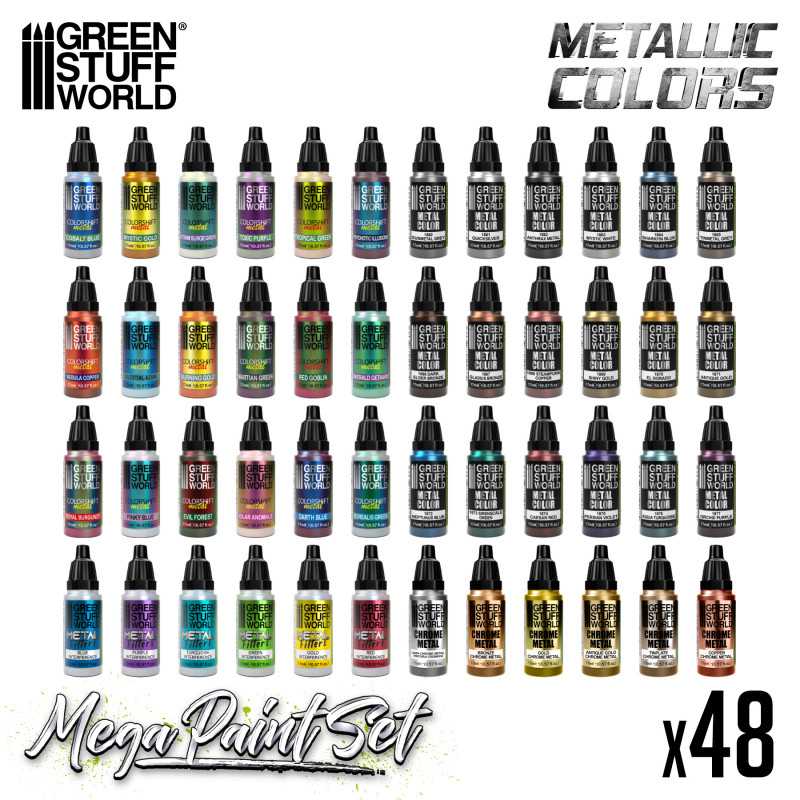 Paint: Green Stuff World (Set) - Mega Paint Set Metallics