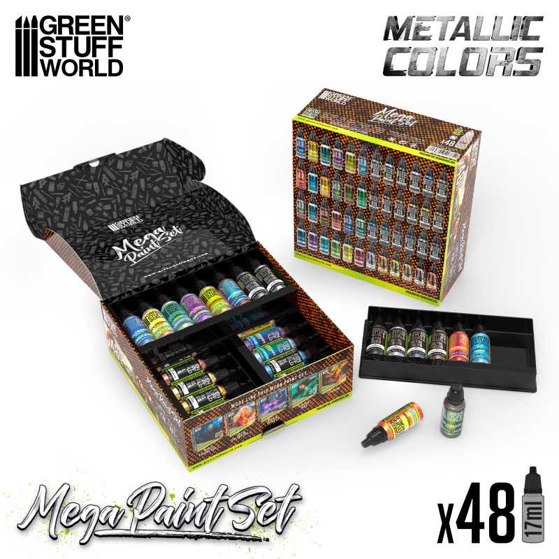 Paint: Green Stuff World (Set) - Mega Paint Set Metallics